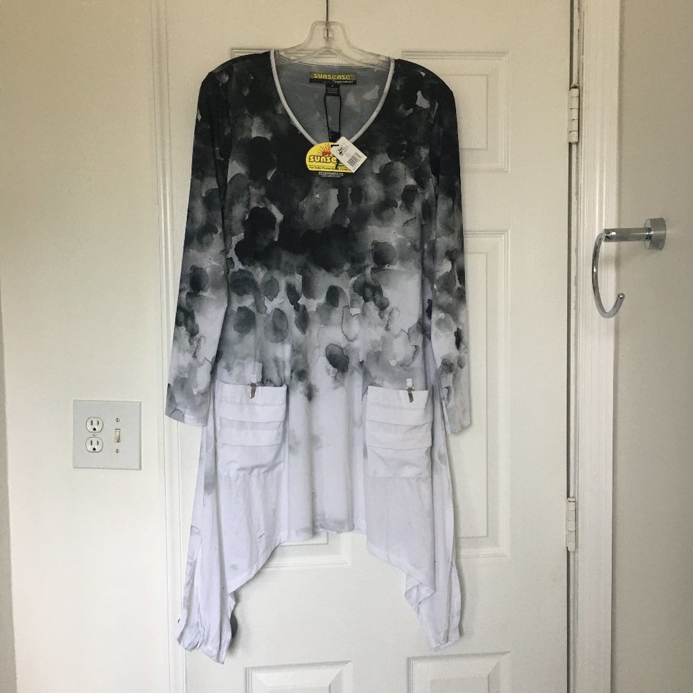JAMIE SADOCK SUNSENSE LONG SLEEVE DRESS M COVER-UP